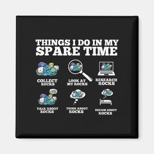 Things I Do In My Spare Time - Funny Rock Collecto マグネット (正面)