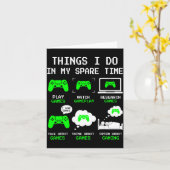 Things I Do In My Spare Time Gaming Funny Gamer Bo カード (黄色い花)