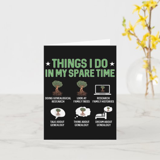 Things I Do In My Spare Time Genealogy Ancestry Ge カード (黄色い花)