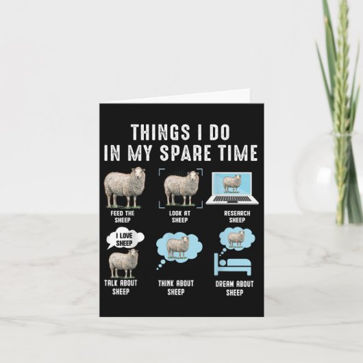 Things I Do In My Spare Time Sheeps Funny Sheep カード (正面)