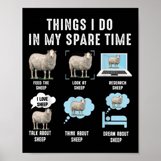 Things I Do In My Spare Time Sheeps Funny Sheep  ポスター (正面)