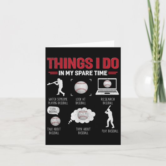 Things I Do In My Spare Time Shirt Funny Baseball  カード (正面)