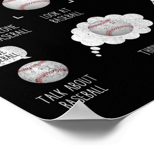 Things I Do In My Spare Time Shirt Funny Baseball  ポスター (角)