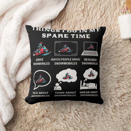 Things I Do In My Spare Time Snowmobiling クッション (ブランケット)