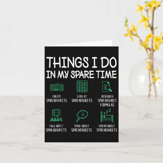 Things I Do In My Spare Time Spreadsheets Accounta カード (黄色い花)