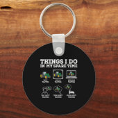 Things I Do In My Spare Time Tractor Funny Farmers キーホルダー (正面)