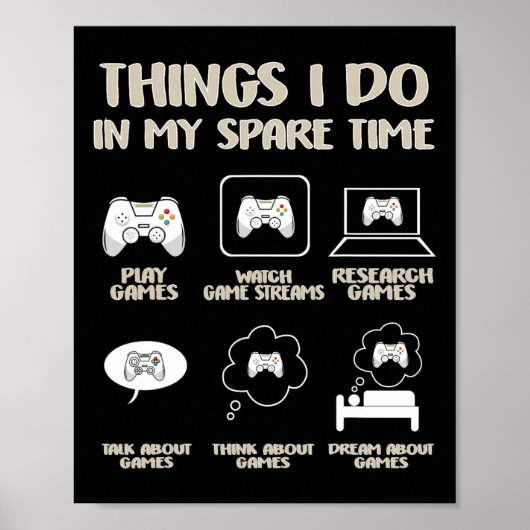 Things I Do In My Spare Time Video Game Gaming App ポスター (正面)