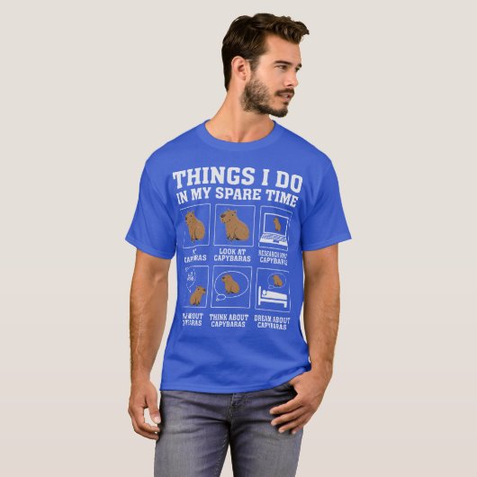 Things I Do In My Spareime Capybara Funny Capybara Tシャツ (正面フル)