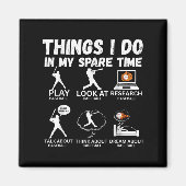 Things I Do Spare Time Baseball Funny Player Men W マグネット (正面)