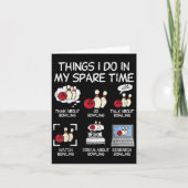 Things I Do Spare Time Bowling Funny Bowler Men Wo カード (正面)