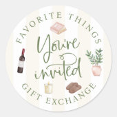 Things I Love Gift Exchange Stickers ラウンドシール (正面)