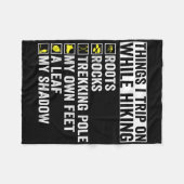 Things I Trip On While Hiking Roots Rocks Trekking フリースブランケット (正面(横))