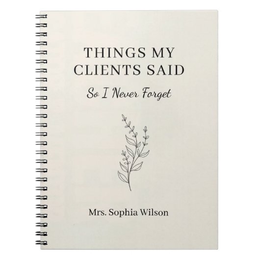 Things My Clients Said Funny Therapist Custom  ノートブック (正面)