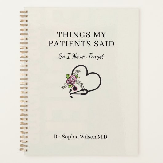Things My Patients Said Funny Doctor Personalized  プランナー手帳 (正面)