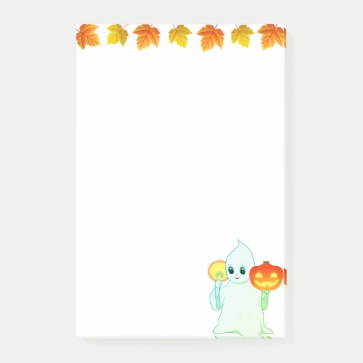 Things To Do & 幽霊、カボチャ&キャンドルオンホワイト ポストイット (正面)