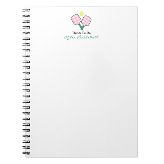 Things To Do After Pickleball ノートブック (正面)