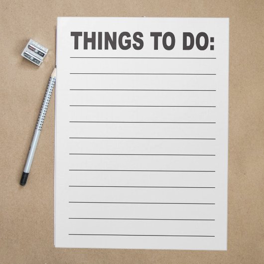 Things to Do List Large Print Low Vision ノートパッド