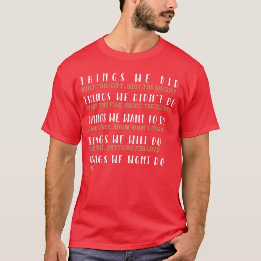 Things We Did Builthis City Shothe Sheriff Start ヴ Tシャツ (正面)