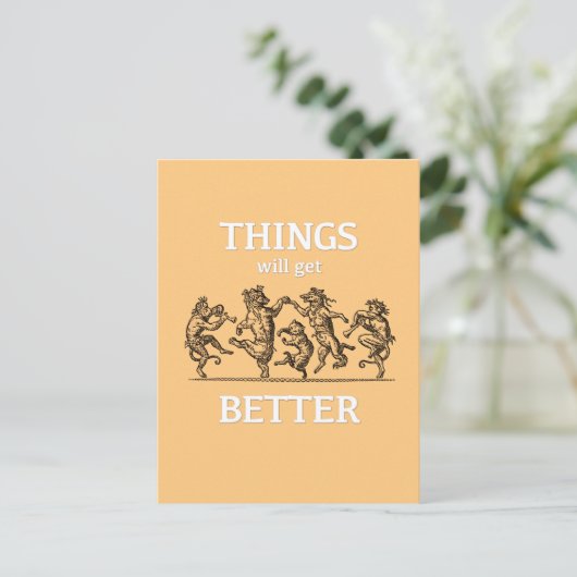 Things Will Get Better Greeting Card ポストカード (スタンド正面)