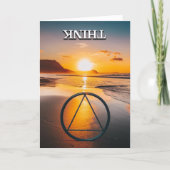 THINK AA スローガン ビーチ サンライズ カード (正面)