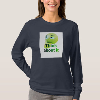 Think About It Cute Emoji Women’s Long Sleeve T-Sh Tシャツ