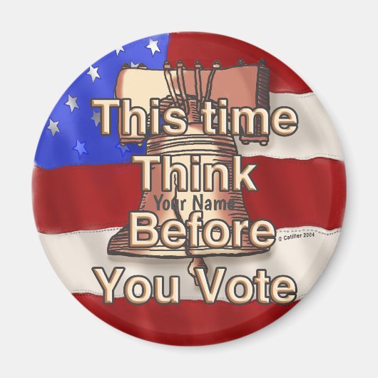 Think and Vote カスタムネーム マグネット (正面)