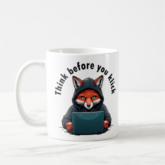 Think before you click - Cyber Security コーヒーマグカップ (左)