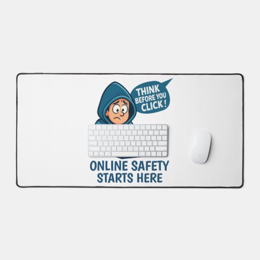 Think Before You Click - Online Safety Awareness デスクマット (キーボード&マウス)