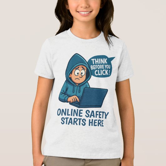 Think Before You Click - Online Safety Awareness トライブレンドTシャツ (正面)