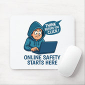 Think Before You Click - Online Safety Awareness マウスパッド (マウス)