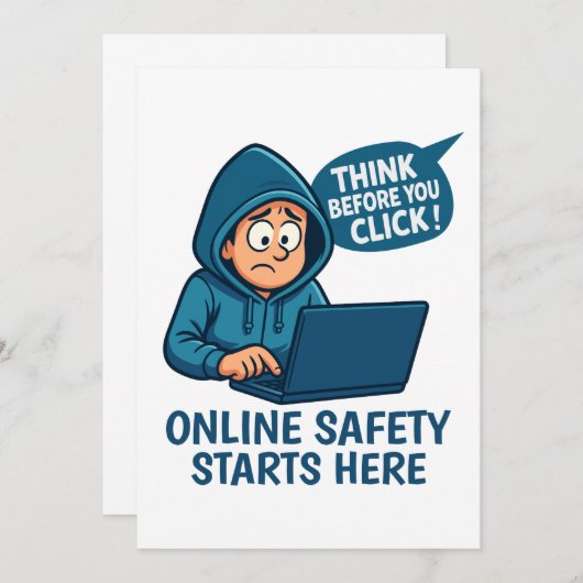 Think Before You Click - Online Safety Awareness 招待状 (正面/裏面)