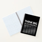 Think Big Typography Mindset Journal Black White  ノートブック (内部)