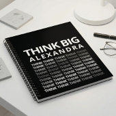 Think Big Typography Mindset Journal Black White  ノートブック