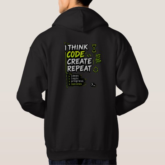 Think Code Create Repeat Hoodie パーカ (裏面)