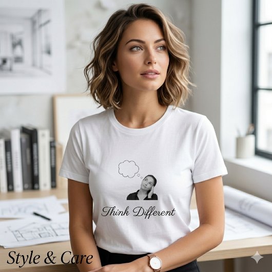 Think Differentスローガン画像グラフィック トライブレンドTシャツ