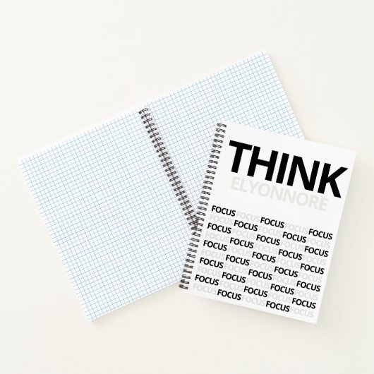 Think Focus - Modern Black And White Typography ノートブック (内部)