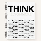Think Focus - Modern Black And White Typography ノートブック (正面)