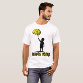 Think Free – Minimalist Brain Balloon Illustration Tシャツ (正面フル)