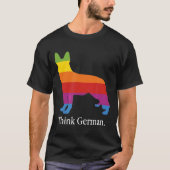 Think German Shepherd Dog Owner Pop Tech Cult Say Tシャツ (正面)