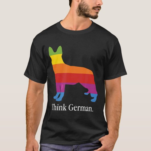 Think German Shepherd Dog Owner Pop Tech Cult Say Tシャツ (正面)