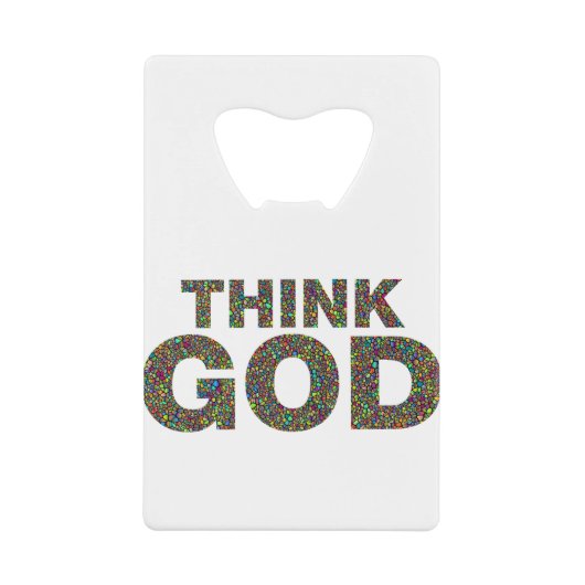 Think God Dieu Cadeau idée de cadeau クレジットカード栓抜き (正面)