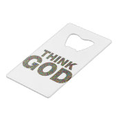 Think God Dieu Cadeau idée de cadeau クレジットカード栓抜き (正面アングル)