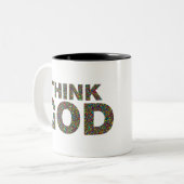 Think God Dieu Cadeau idée de cadeau ツートーンマグカップ (正面左)