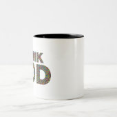 Think God Dieu Cadeau idée de cadeau ツートーンマグカップ (中央)