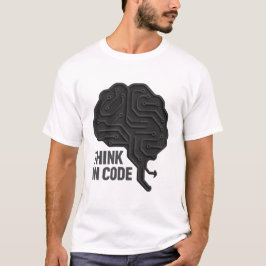 " Think  in code" Tシャツ