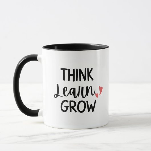 'Think Learn Grow' Teacher Thank You Gift  マグカップ (左)