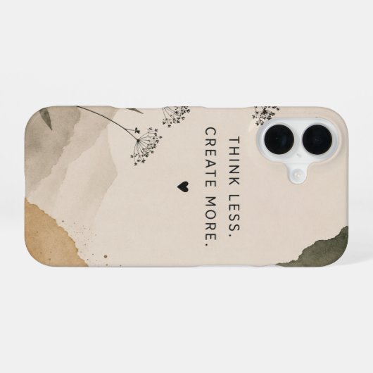 Think Less. Create More. iPhone Case | Minimalist 16ケース (裏面横)