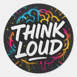 Think Loud – Graffiti Brainpower Sticker ラウンドシール