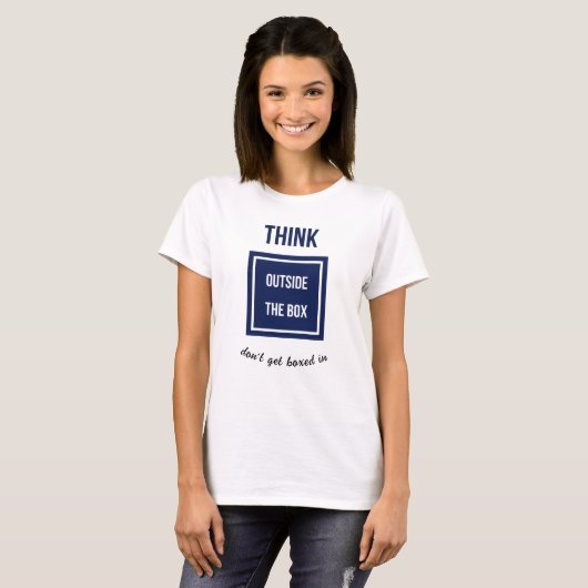 Think outside the box add caption tシャツ (正面フル)