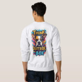 Think Outside The Box: Adorable Boxer Dog Portrait スウェットシャツ (裏面フル)